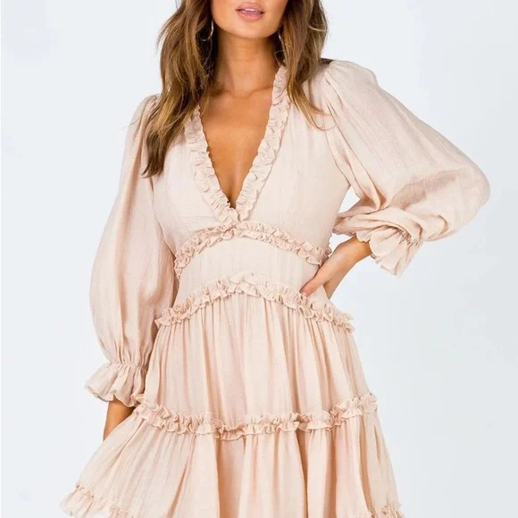 Pale yellow hello Molly dress Cream Ruffle Dress - Picture 4 of 7